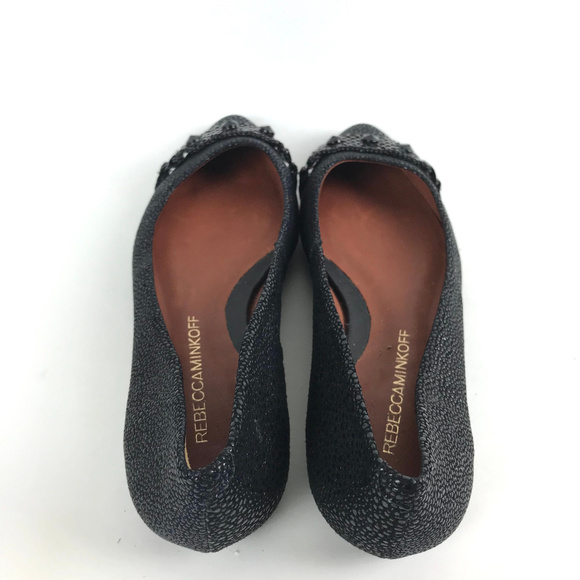 Rebecca Minkoff Flats Size 6 Black Pebble Studded - Picture 5 of 8